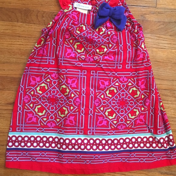 Bonnie Jean Red and Blue Summer Dress- 4T - Picture 2 of 6
